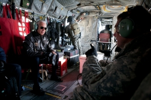 US Vice President Joe Biden in a helicopter over Kabul, Afghanistan, Jan. 11, 2011.  Photo: White House
